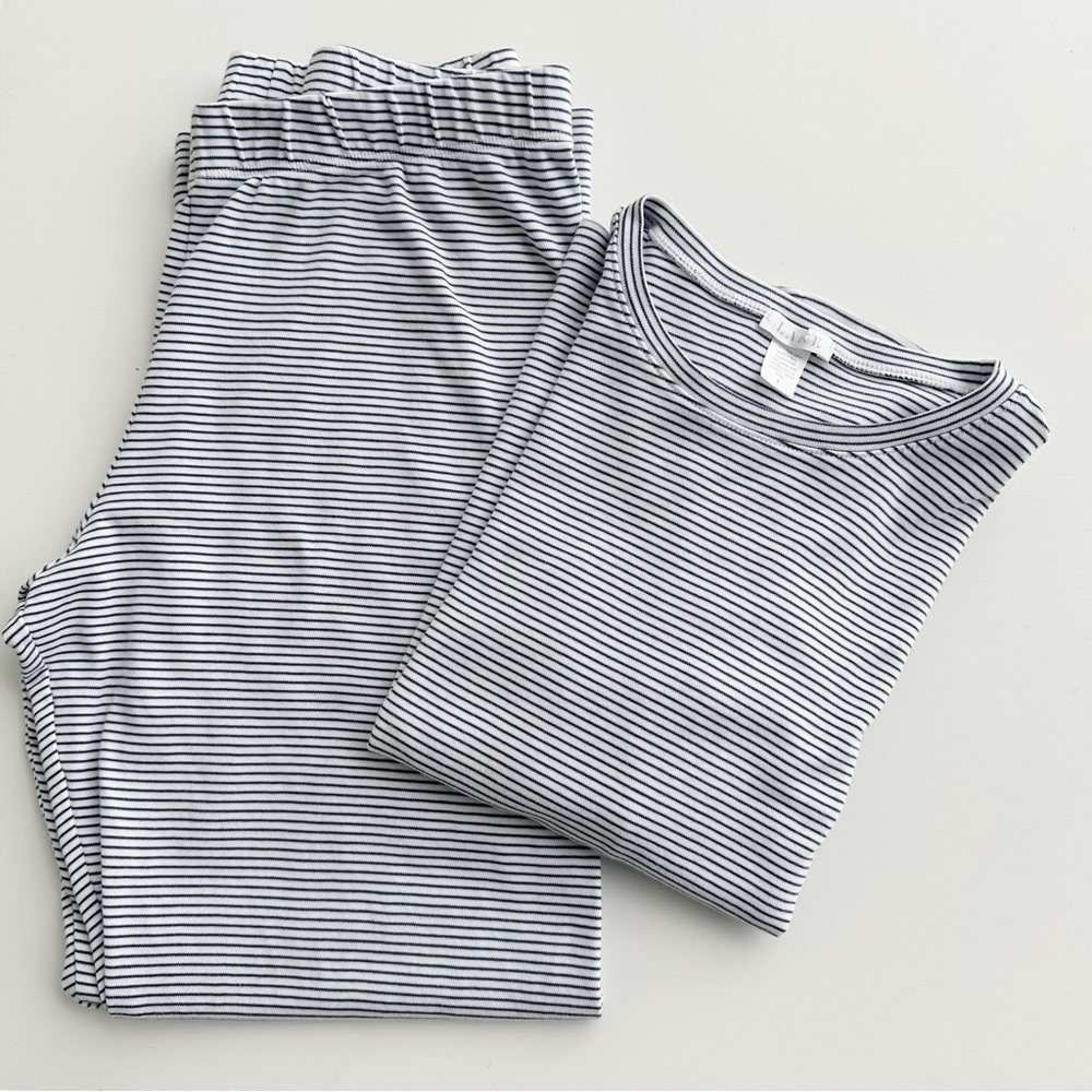 Lake Pajamas Pima Long-Long Weekend Set in Classic Navy